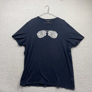 Michael Kors Mens T-Shirt Size XL Dark Blue Aviator Sunglasses Designer Tee
